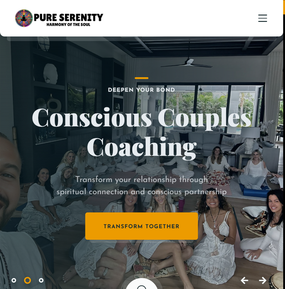 Pure Serenity website screenshot