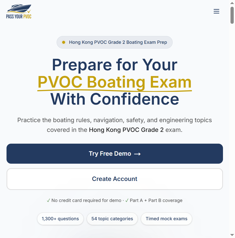 Pass Your PVOC website screenshot